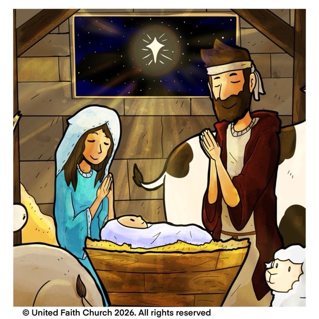Featured image for “Nativity Scene Coloring Page”
