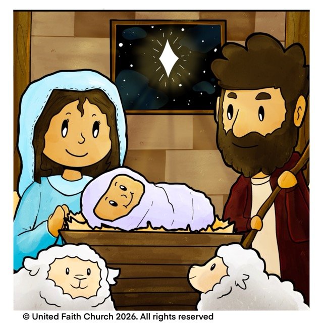 Featured image for “Nativity Scene Coloring Page: Close Up”